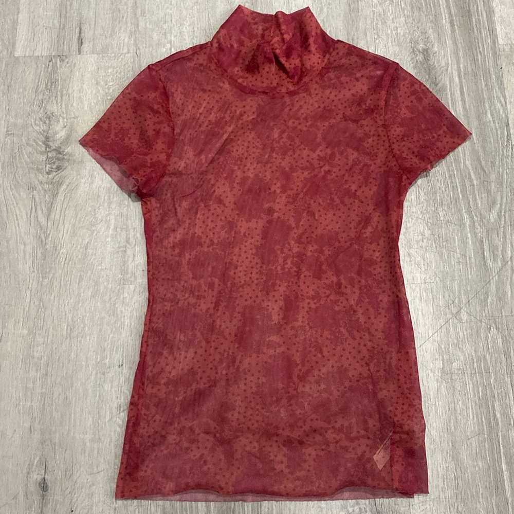 Intimately Free People Mesh Mock Neck Baby Tee